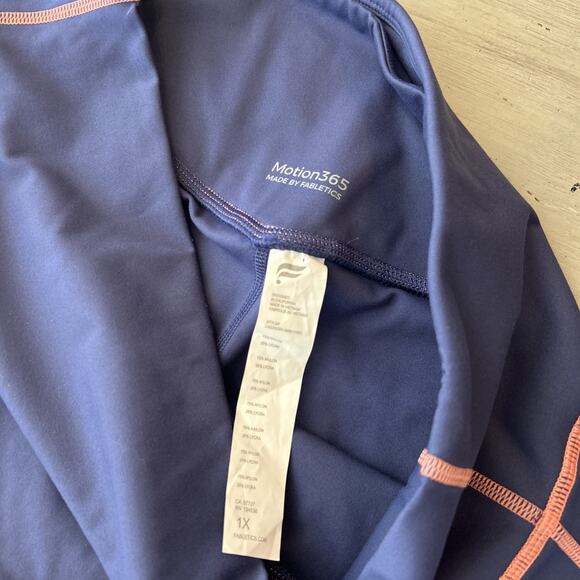Fabletics Motion 365 Blue Green Coral Legging and Sports Bra Top Set Sz 1X - Picture 5 of 12